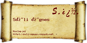 Süli Ágnes névjegykártya